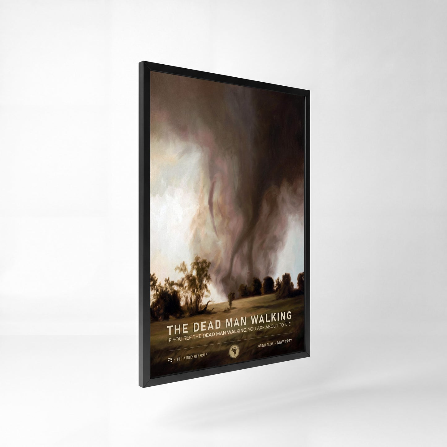 Jarrell "Dead Man Walking" Tornado Print (1997) — 24" x 36" Premium Black Frame Side View