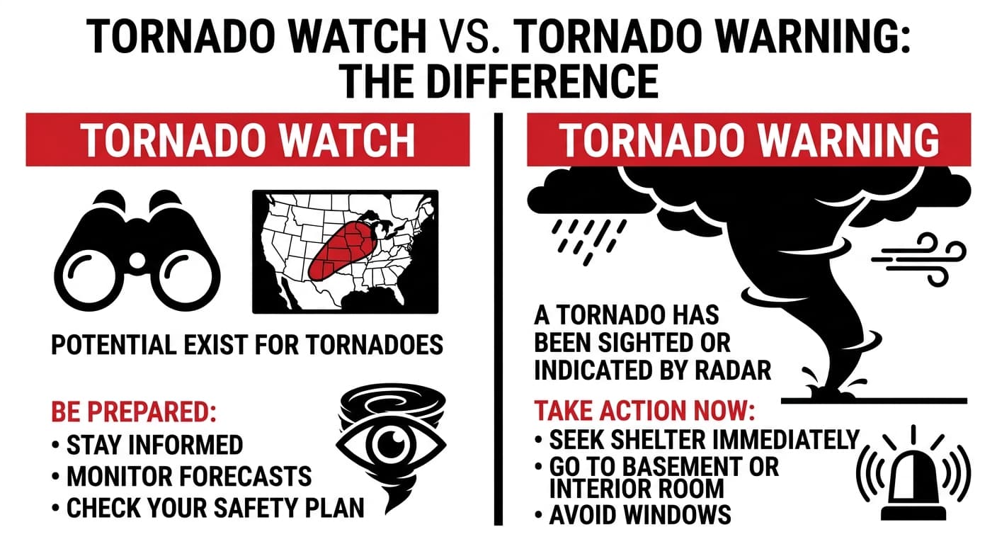 Tornado Warning vs Tornado Watch: The Difference