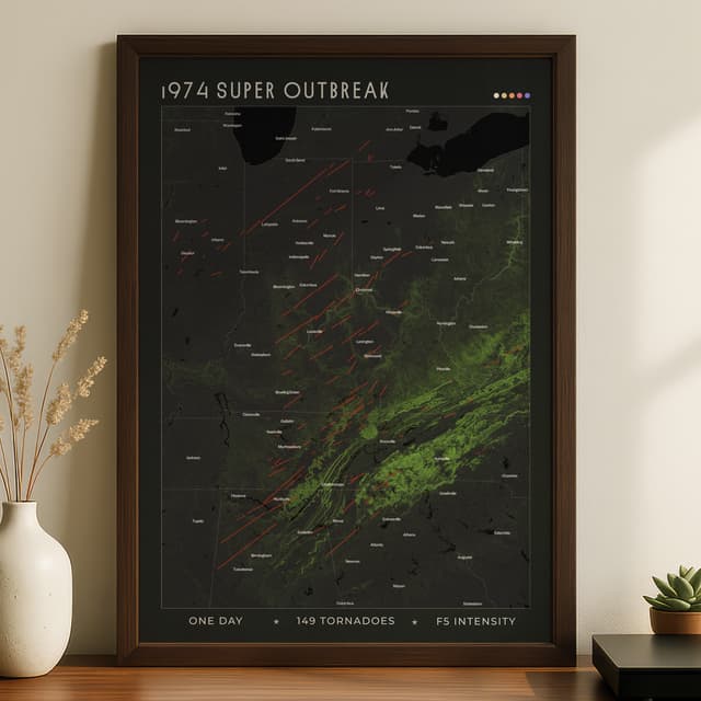 The 1974 Super Outbreak Map