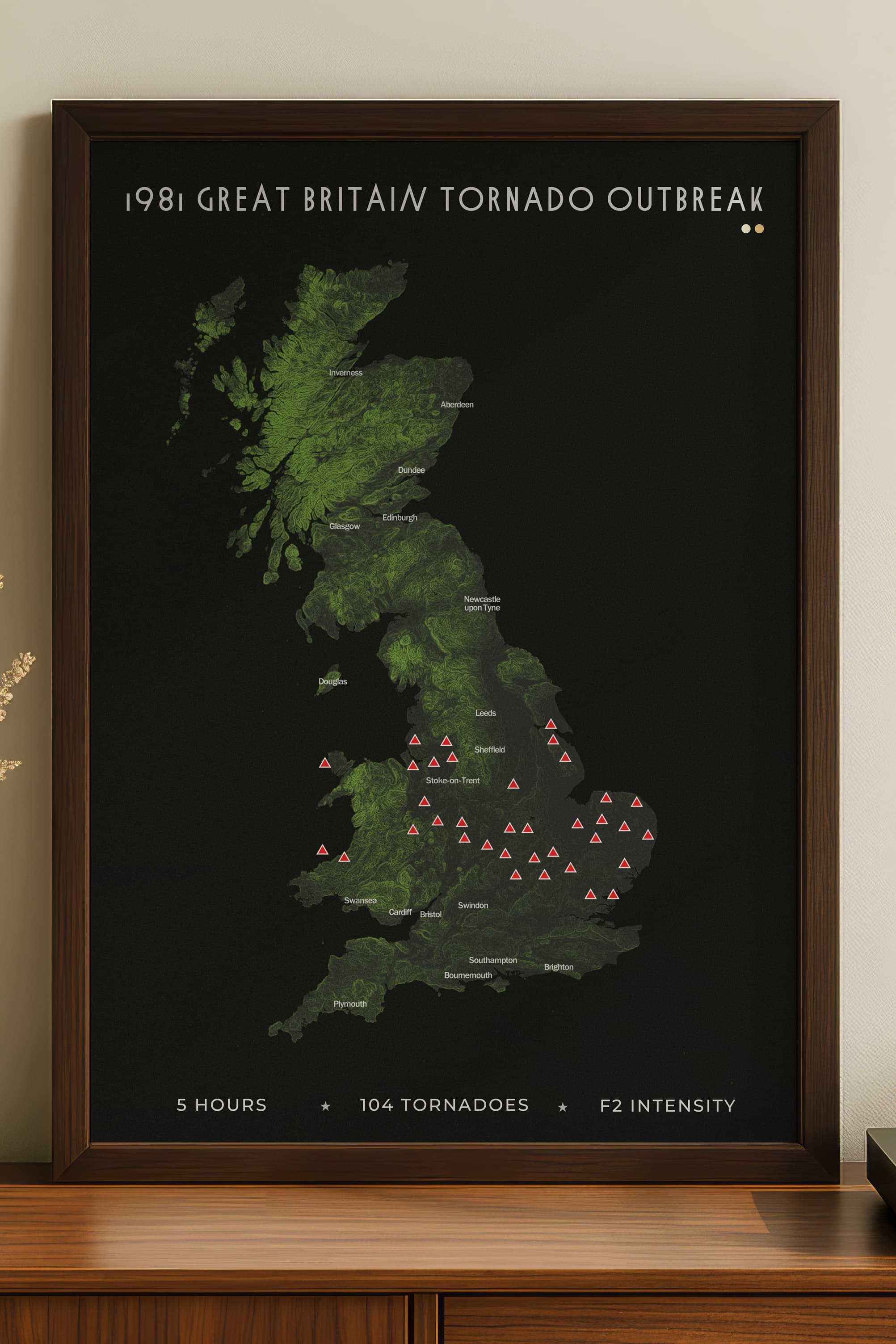 1981 UK Tornado Outbreak Map