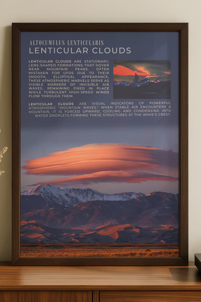 Lenticular Clouds Retro Print