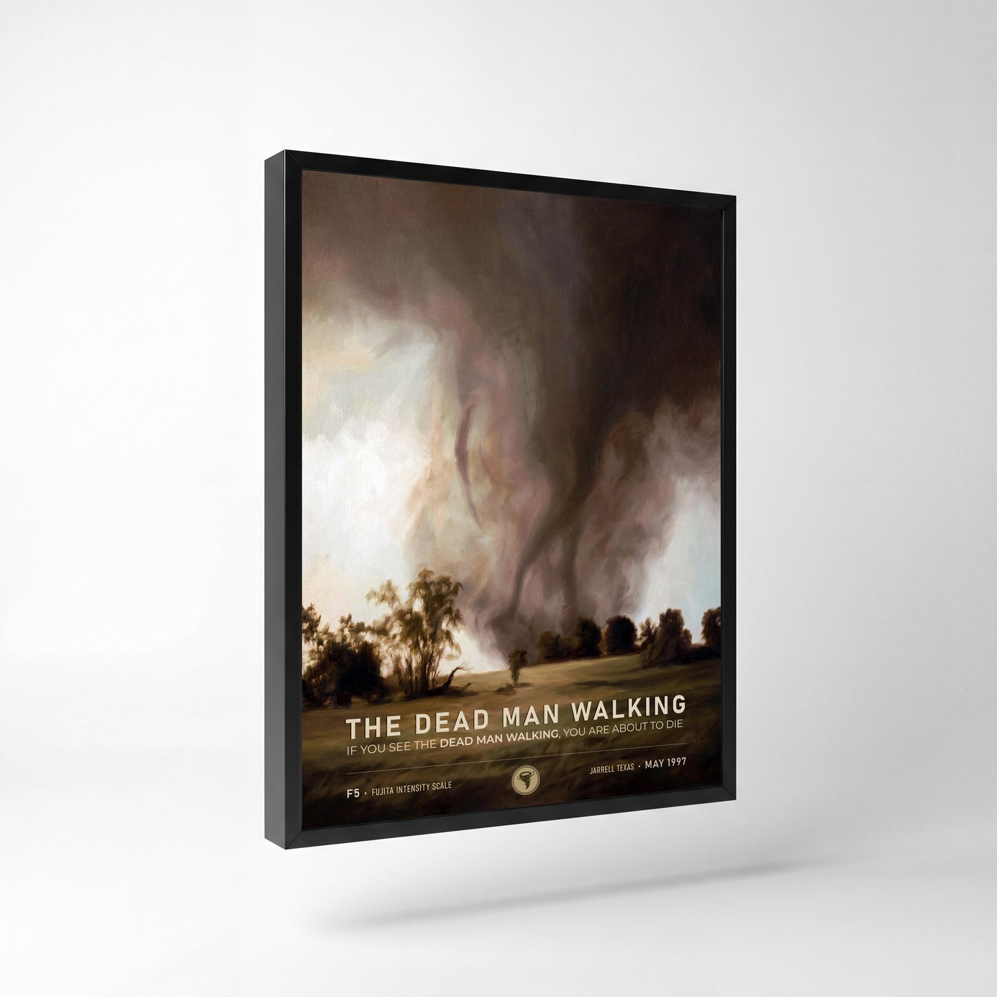 Jarrell "Dead Man Walking" Tornado Print (1997) — 18" x 24" Premium Black Frame Side View