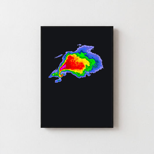 Hook Echo Radar Print Meteorology Wall Art Storm Chaser Print Weather Art Modern Minimal Decor — Default Style Mockup