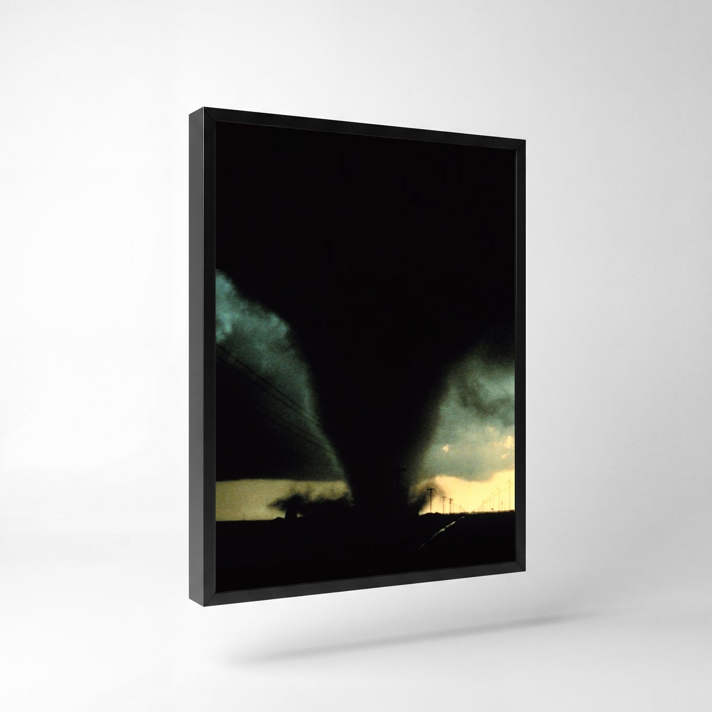Nocturnal Tornado Print — 18" x 24" Premium Black Frame Side View