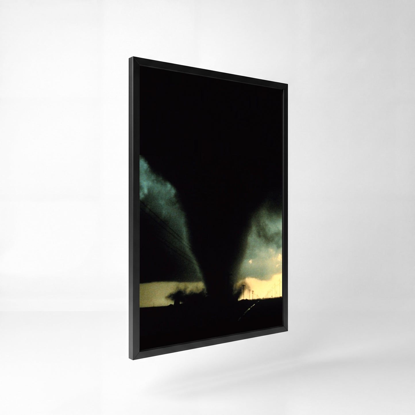 Nocturnal Tornado Print — 24" x 36" Premium Black Frame Side View