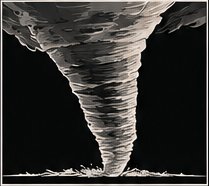 Cone tornado: a funnel wide at the cloud base that narrows smoothly to the ground