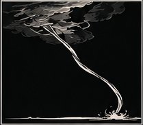 Rope tornado: a thin, twisting funnel hanging from the cloud base to the ground