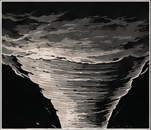 Wedge tornado: a funnel as wide at the ground as it is tall