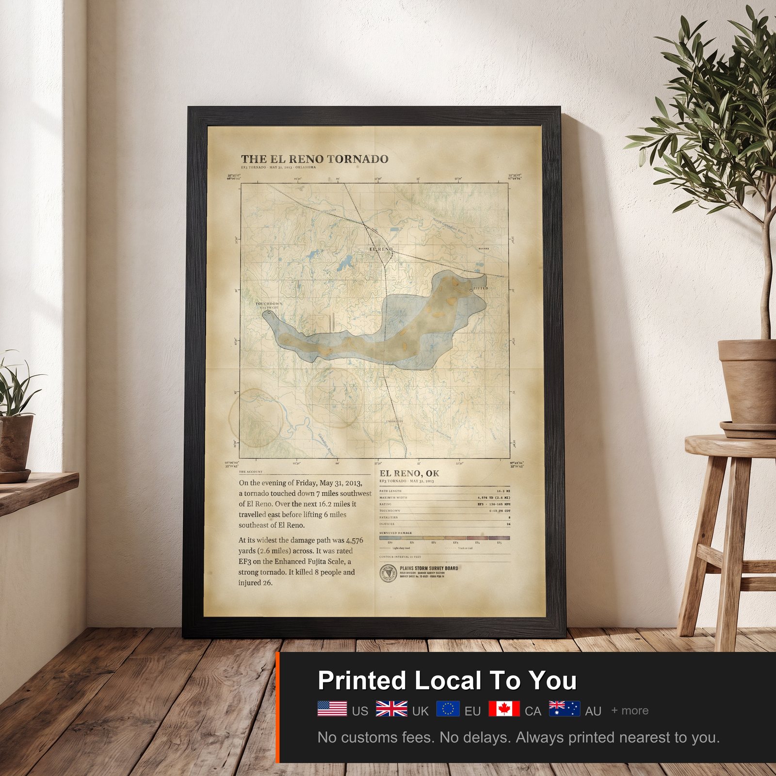 El Reno Tornado Map, 2013, view 2