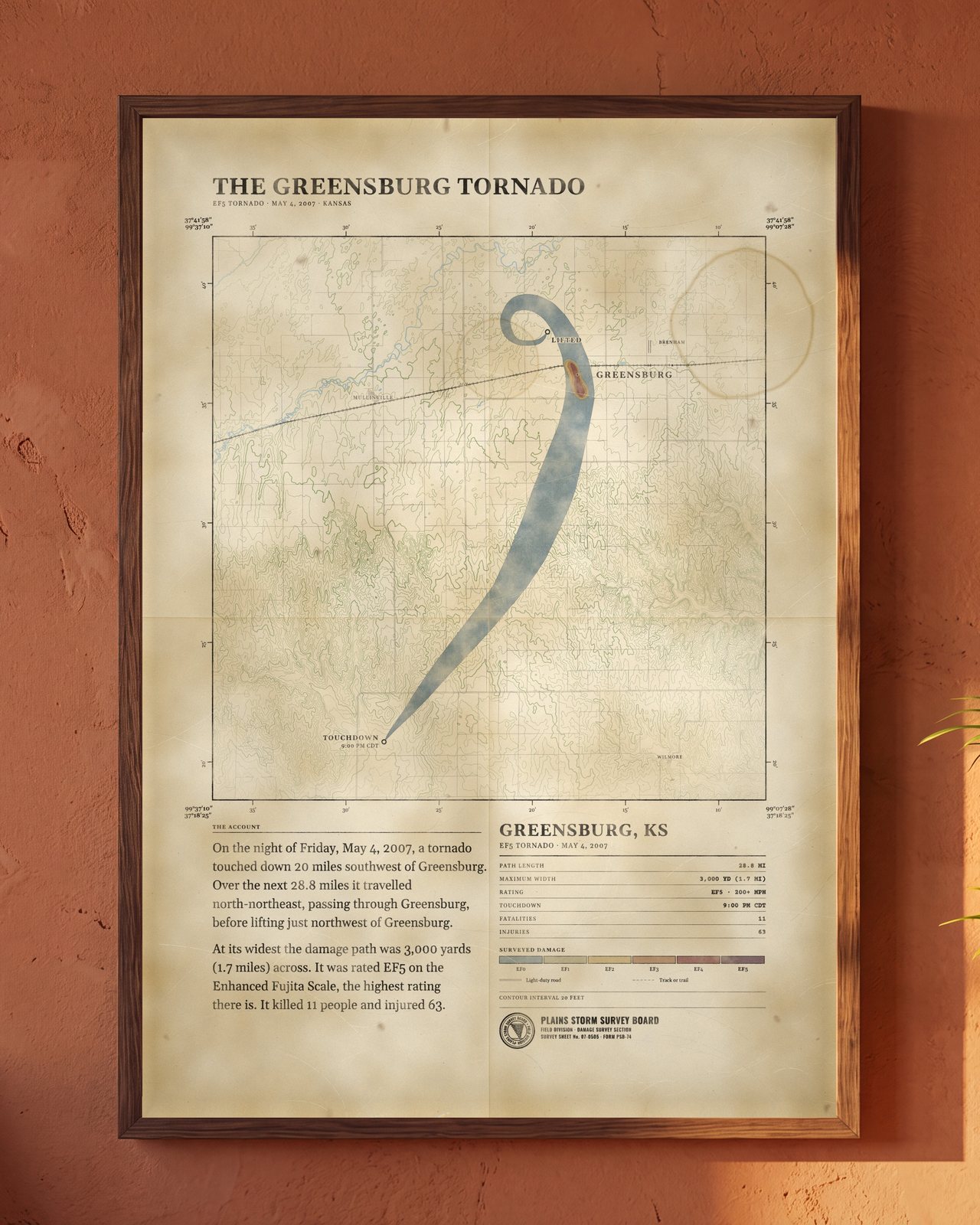Greensburg Tornado Map, 2007