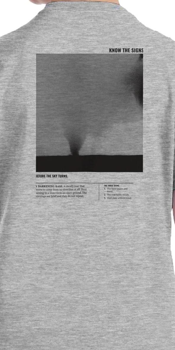 Kids Know The Signs Tornado T-Shirt, back