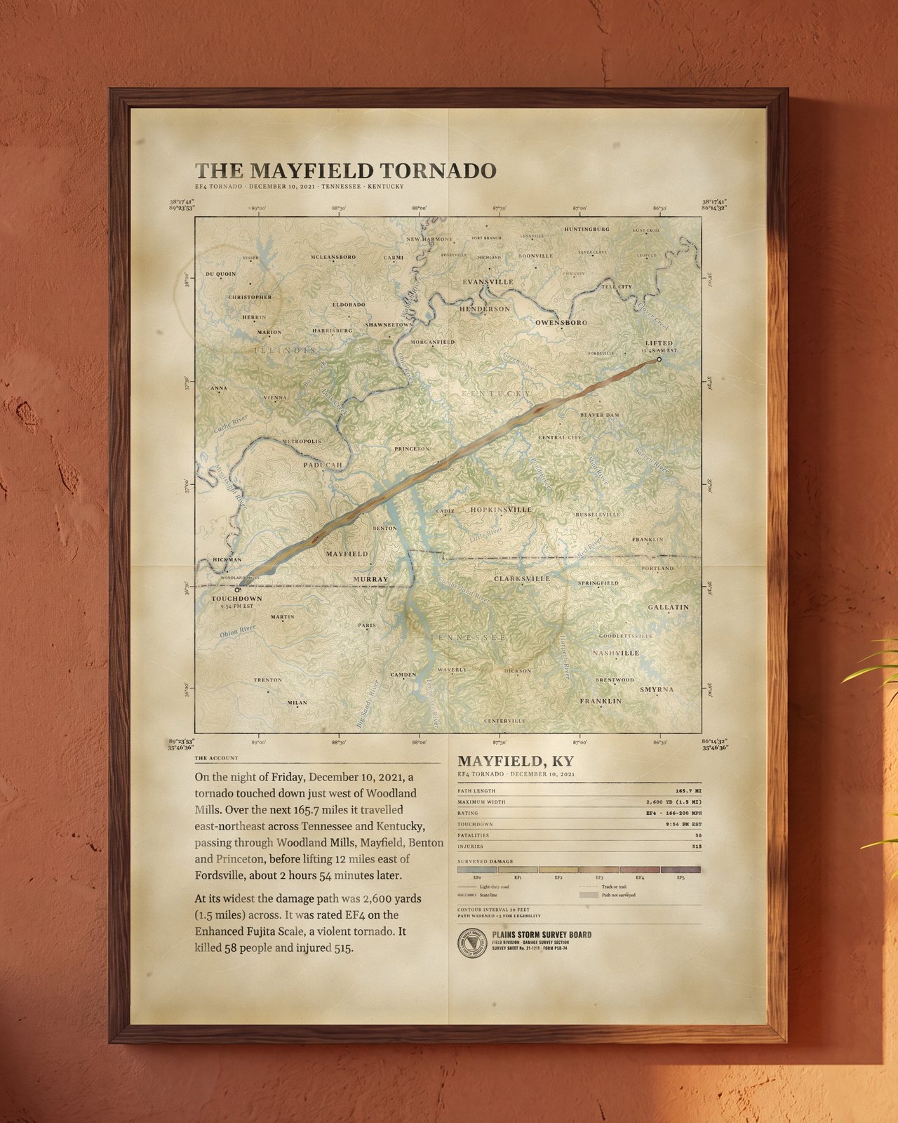 Mayfield Tornado Map, 2021