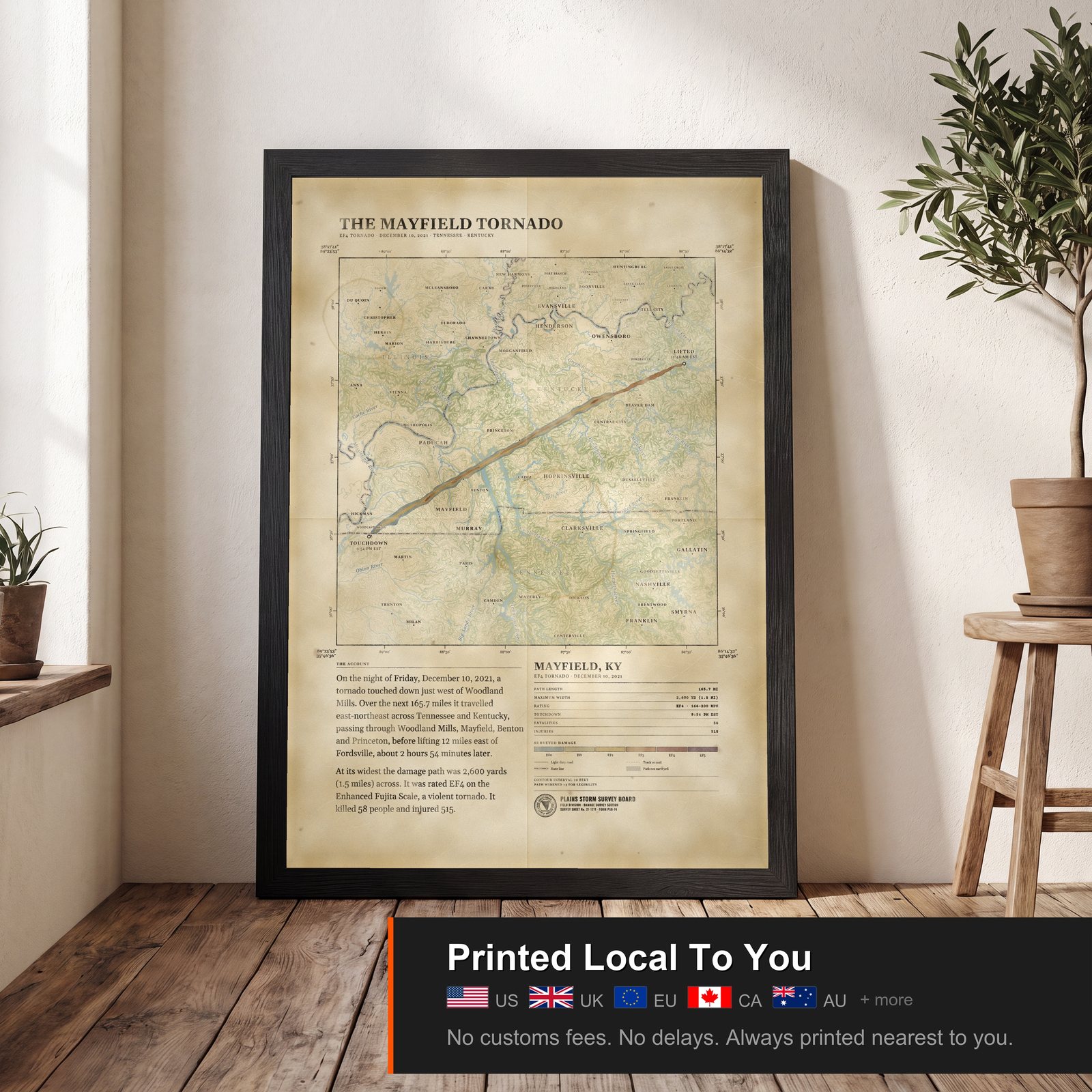 Mayfield Tornado Map, 2021, view 2