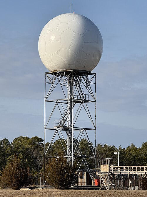 NEXRAD WSR-88D installation at a National Weather Service field office, representing the post-Plainfield radar upgrade